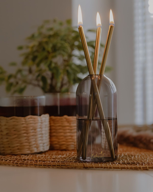 Infinity Kerze Rauchglas Silber