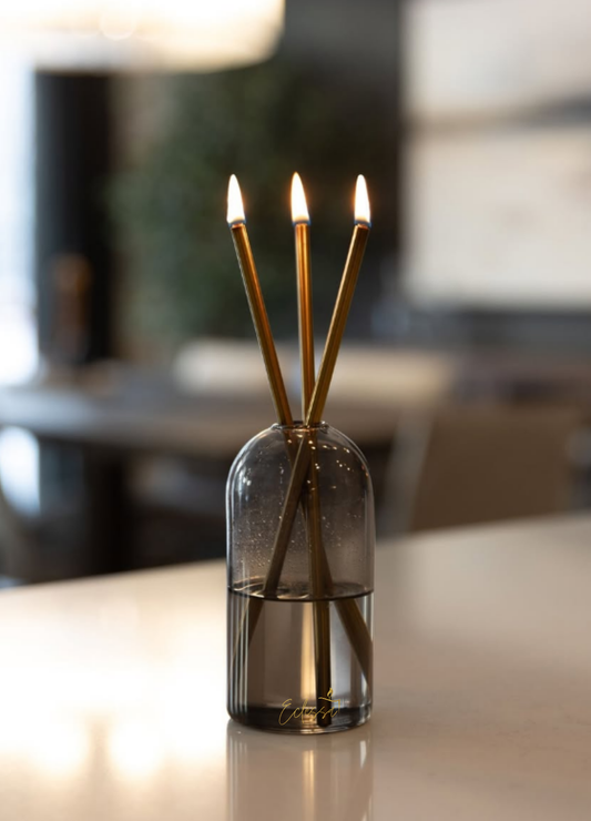 Infinity Kerze Rauchglas Gold