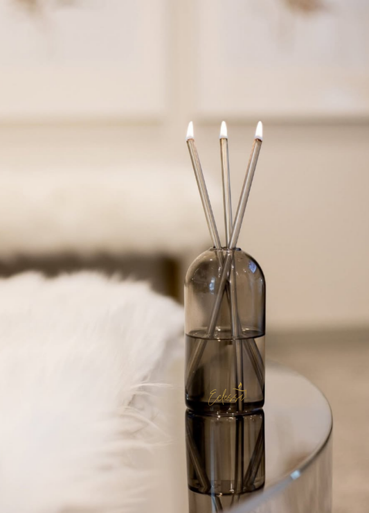 Infinity Kerze Rauchglas Silber