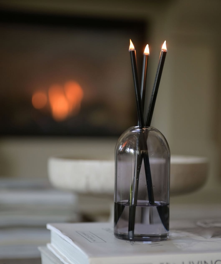 Infinity Kerze Rauchglas Silber